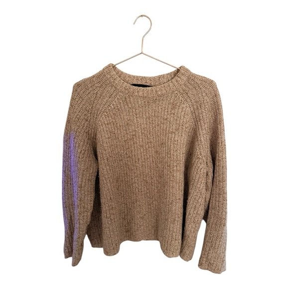 Jenni Kayne Recycled Cashmere Fisherman’s Sweater Tan 1x - Picture 2 of 7